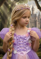 Load image into Gallery viewer, Whimsical Rapunzel Floral Luxe Princess Dress 💜🌸 (limited edition) - Fox Baby &amp; Co

