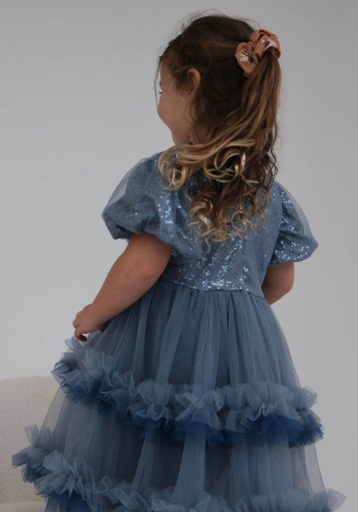 Kid little girl Fairyland Birthday Tulle Dress - Blue - Fox Baby & Co