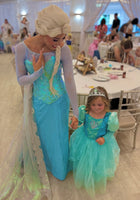 Load image into Gallery viewer, Aqua Pearl Mermaid Princess Long Sleeve Party Dress Costume - Fox Baby &amp; Co
