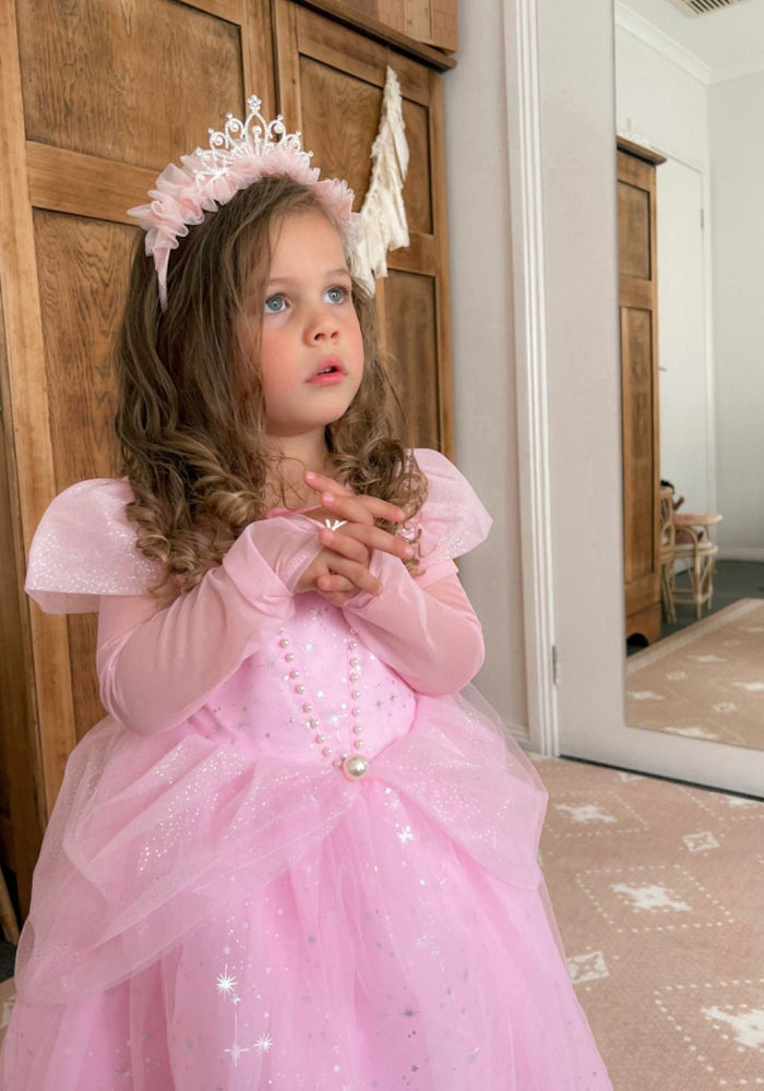 Pink Wonderland Princess Birthday Long Sleeve Party Dress Costume - Fox Baby & Co