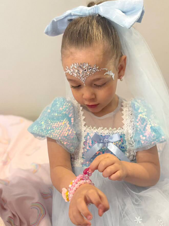 Enchanting Royal Princess Dress Cosplay Costume & Tulle Bow Clip - Fox Baby & Co