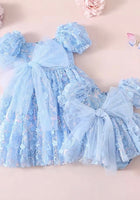 Load image into Gallery viewer, Tea Party Tulle Sparkle Romper – Blue - Fox Baby &amp; Co
