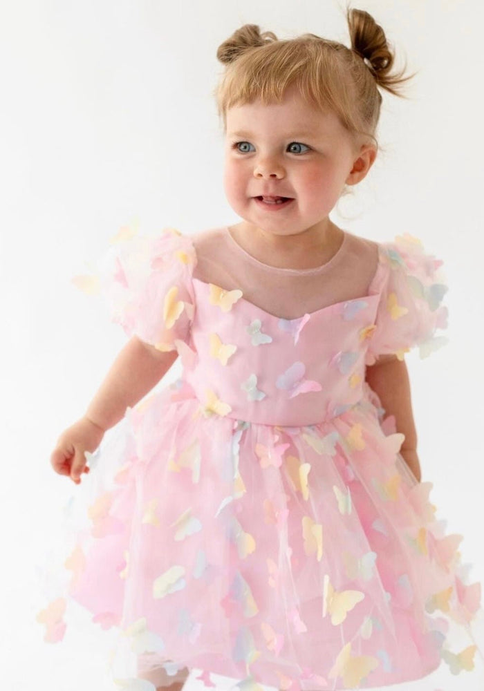 Kids girls Whimsical Butterfly Rainbow Luxe Tulle Dress (pre order) - Fox Baby & Co