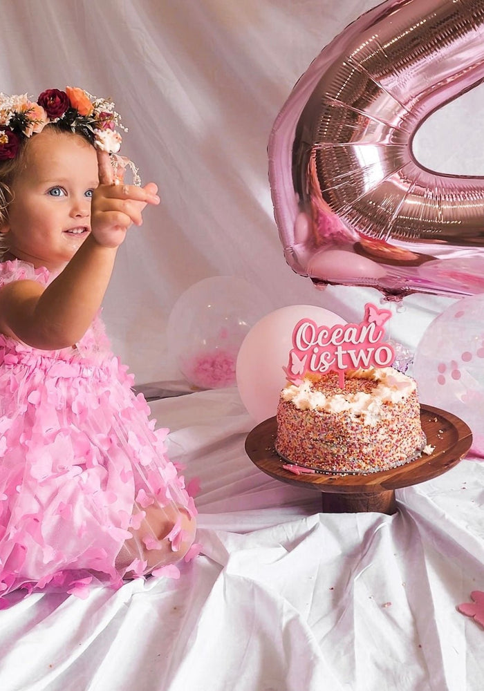 Whimsical Butterfly Tulle Dress - Rose Pink - Fox Baby & Co