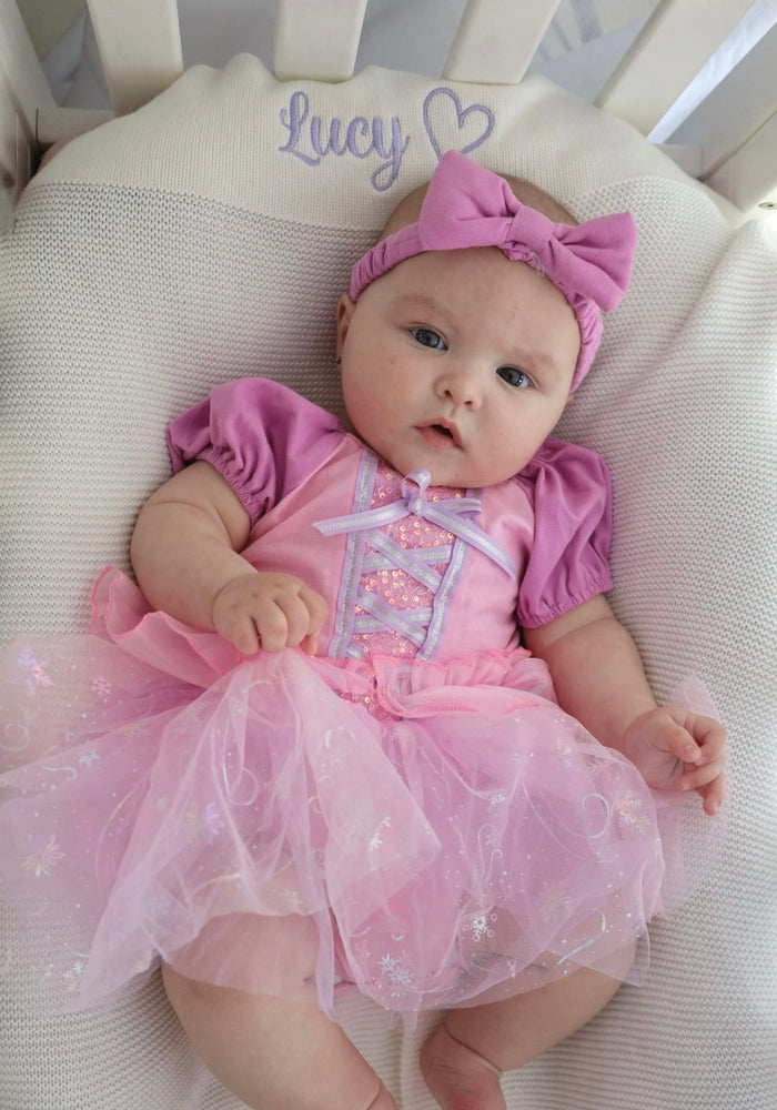 Baby Girls Violet Rapunzel Tutu Tulle Romper with bow - Fox Baby & Co
