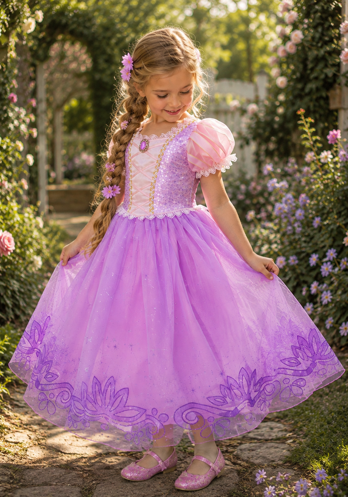 Sparkle Rapunzel Princess Birthday Party Dress Costume