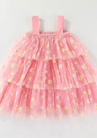 Load image into Gallery viewer, Kids Little Girl Daisy Floral Birthday Tutu Tulle Dress - Pink/Yellow - Fox Baby &amp; Co
