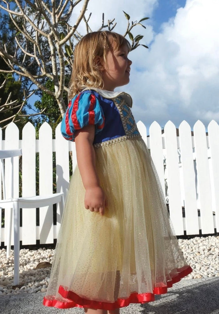 Enchanted Snow White Princess Birthday Party Dress Costume & Headband - Fox Baby & Co
