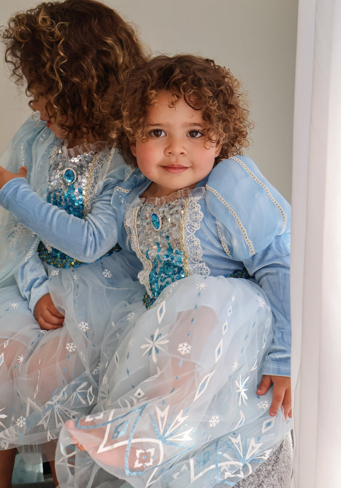Snow Sparkle Elsa Princess Long Sleeve Dress Costume & Cape - Fox Baby & Co