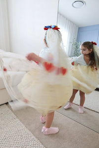 Luxe Snow White Princess Sparkle Party Dress Costume & Tulle Clip - Fox Baby & Co