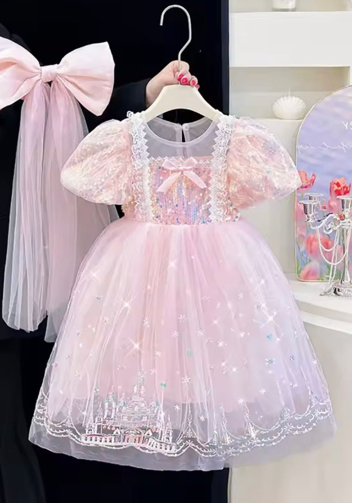 Enchanting Royal Princess Dress Costume & Tulle Bow Clip - Fox Baby & Co