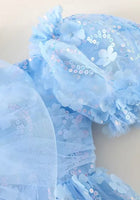 Load image into Gallery viewer, Kids girls Tea Party Sparkle Tulle Dress - Blue - Fox Baby &amp; Co
