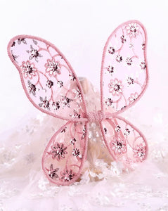Kids little girls Floral Lace Fairy Wings - Rose/Sparkle (PRE ORDER)