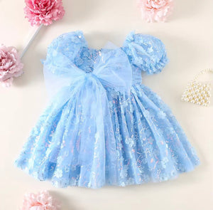 Kids girls Tea Party Sparkle Tulle Dress - Blue - Fox Baby & Co