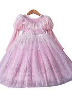Load image into Gallery viewer, Aurora Lace Pink Princess Long Sleeve Party Dress Costume &amp; Cape
