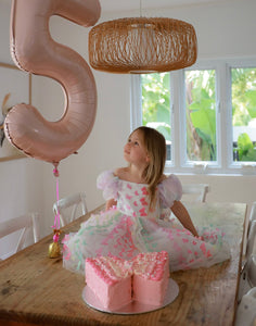 Bella Butterfly Flower Girl Kids Puff Sleeve Luxe Party Dress - Rainbow - Fox Baby & Co
