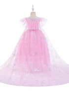 Load image into Gallery viewer, Pink Snowflake Princess Birthday Party Dress Costume with cape
