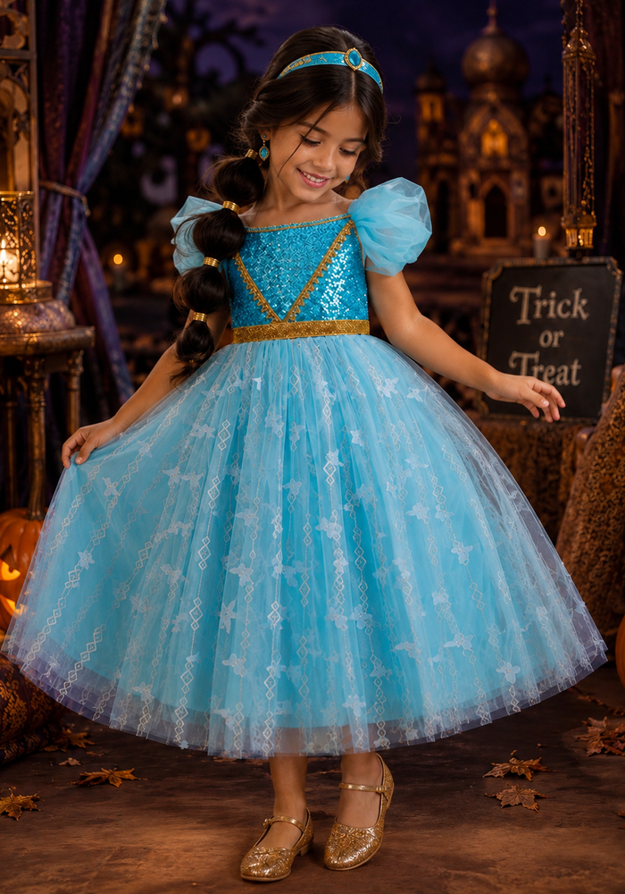 Princess Jasmine Genie Party Dress Costume