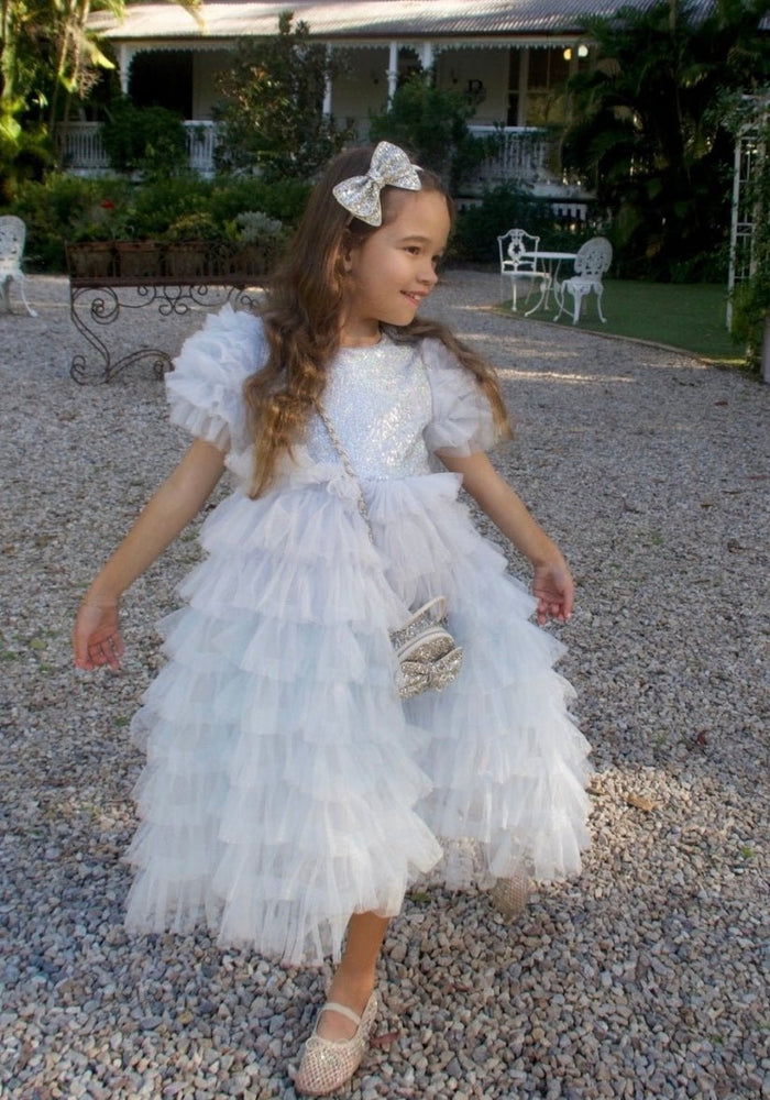 Snow Sparkle Blue Frill Princess Party Dress - Fox Baby & Co