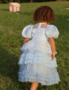 Kid little girl Fairytale Birthday Tulle Dress - Blue - Fox Baby & Co