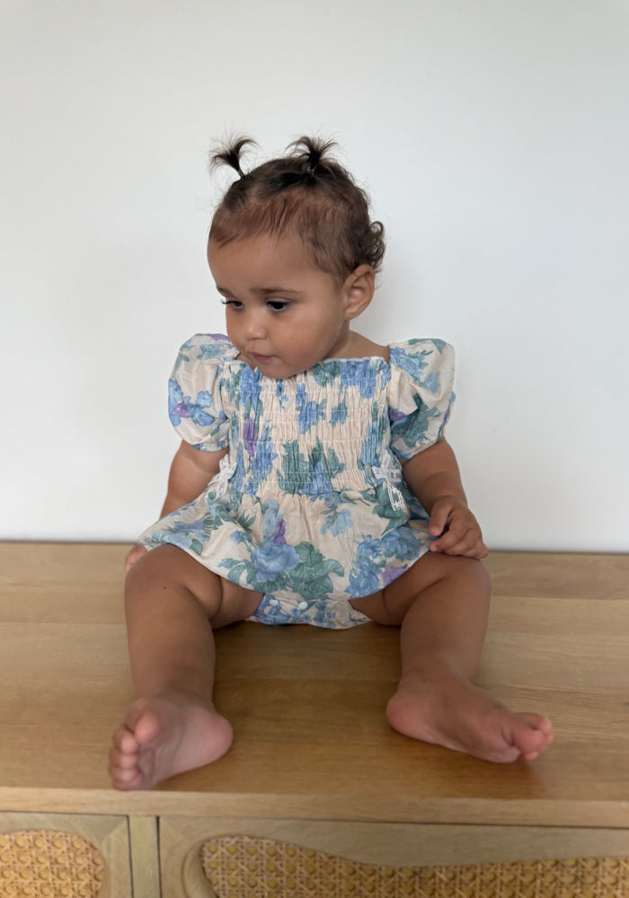 Baby Girls French Flora Puff Romper - Fox Baby & Co