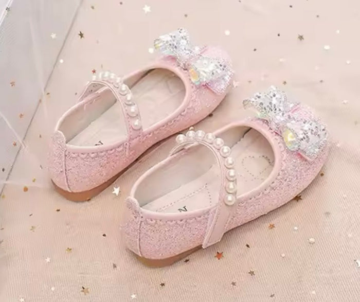 New Big Bow Pink Pearl Princess Birthday Girl Mary Jane Shoe (pre order) - Fox Baby & Co