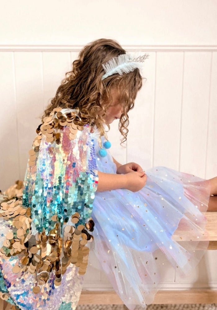 1st Birthday Kids little girls Arabella Tulle Fairy Birthday Dress - Blue - Fox Baby & Co