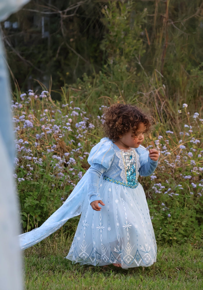 Snow Sparkle Elsa Princess Long Sleeve Dress Costume & Cape - Fox Baby & Co