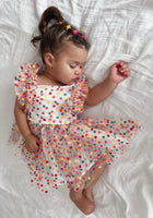Load image into Gallery viewer, Rainbow Polka Dot Tulle Frill Tutu Romper
