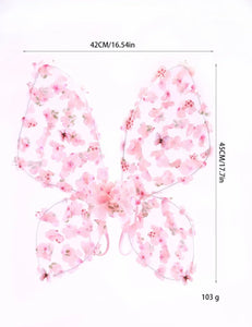 Kids little girls Butterfly Floral Lace Fairy Wings - Rose/Sparkle (last one)