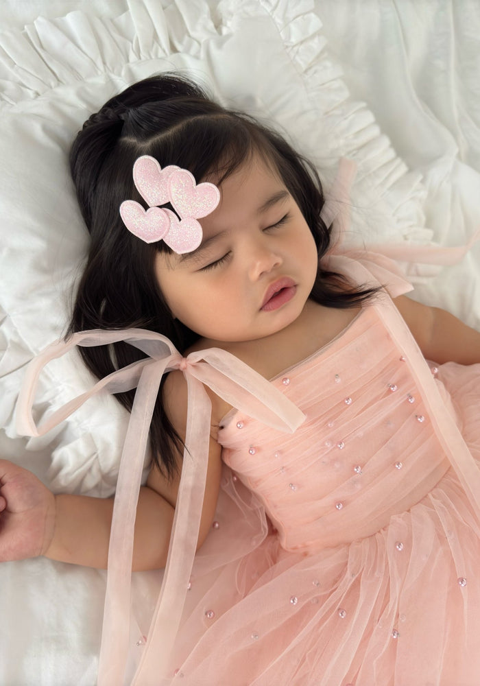 Kids little girls Ballerina Pearl Dress - Pink (limited edition) - Fox Baby & Co