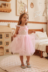 Shimmer Aurora Pink Princess Party Dress