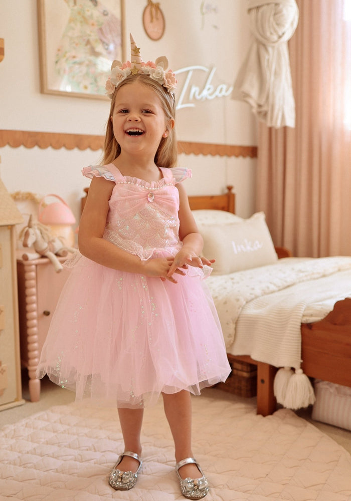 Shimmer Aurora Pink Princess Party Dress - Fox Baby & Co