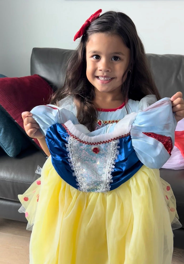 Magical Snow White Luxe Princess Birthday Party Dress Costume & Jewellery Set - Fox Baby & Co
