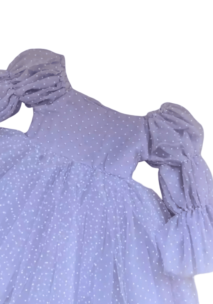 Flowergirl Fairy Wonderland Long Sleeve Luxe Tulle Dress - Pink Dots - Lilac (pre order) - Fox Baby & Co
