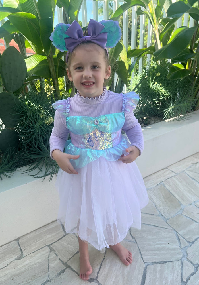 Mermaid Princess Birthday Long Sleeve Party Dress Costume - Fox Baby & Co