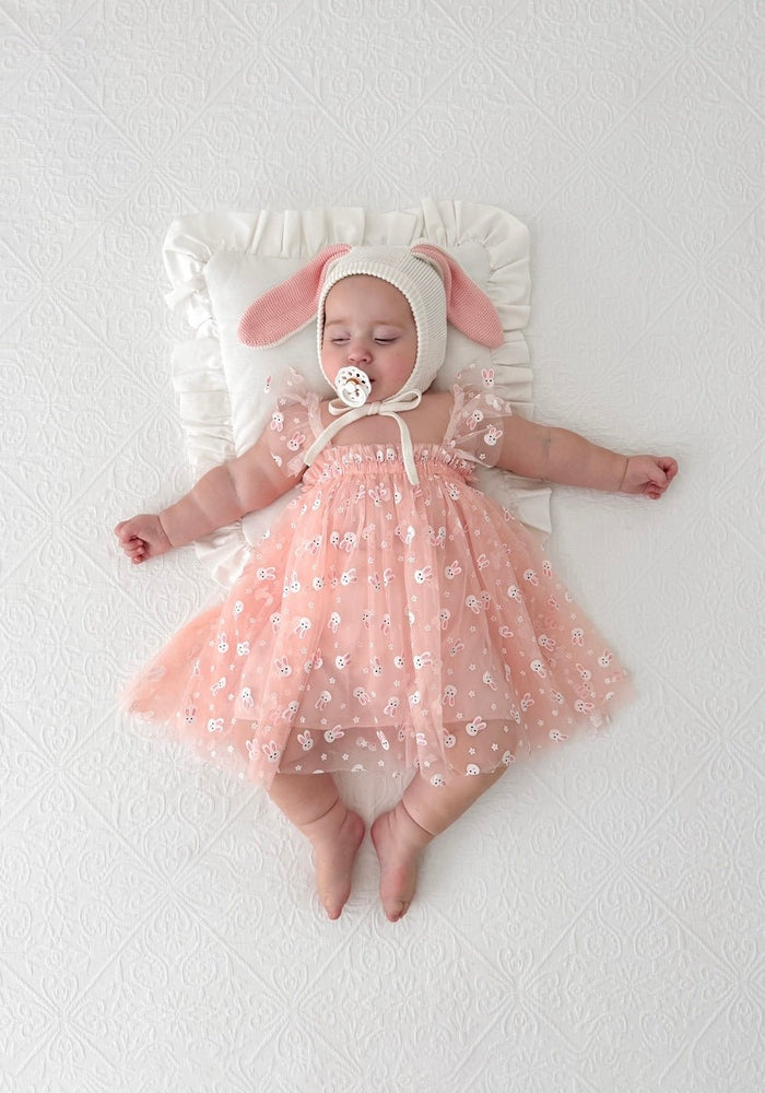 Baby Girl Easter Bunny Tulle Dress - Pink - Fox Baby & Co