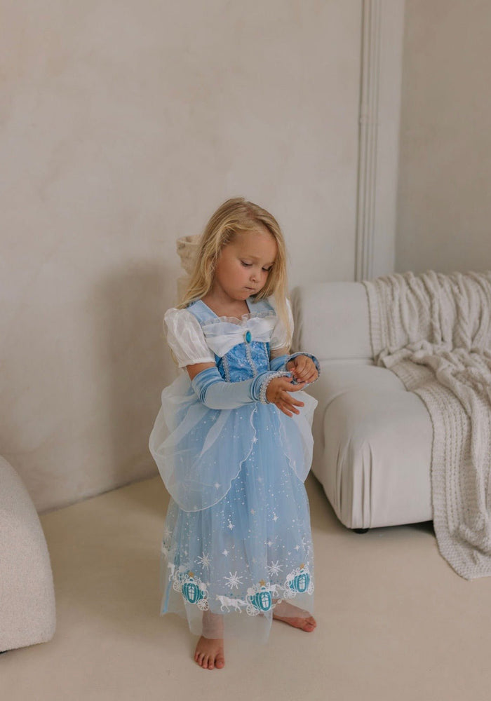 Enchanted Snow Princess Birthday Party Dress Costume with gloves - Fox Baby & Co