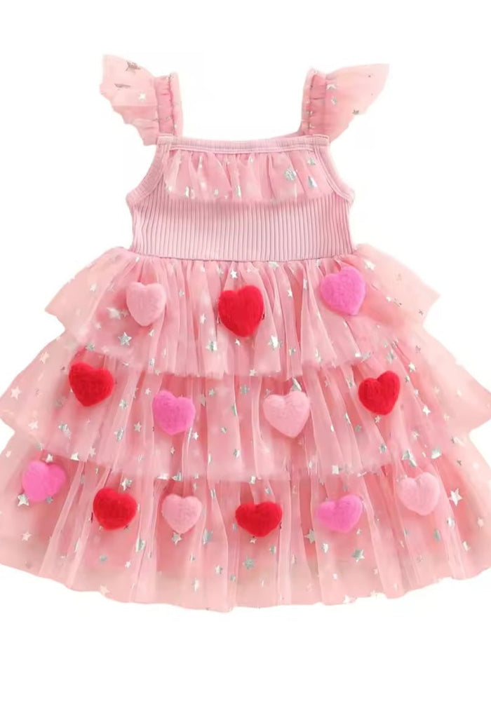 Girl My Sweetheart Tulle Dress - Pink (pre order) - Fox Baby & Co