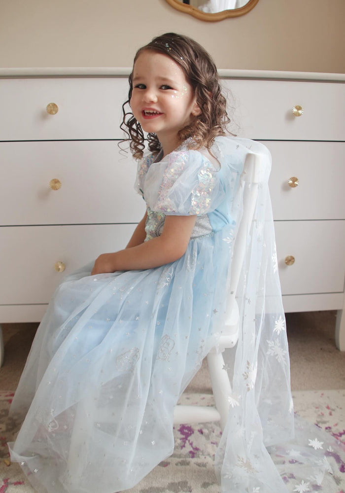 Sapphire Fairyfloss Princess Birthday Party Dress with cape - Fox Baby & Co