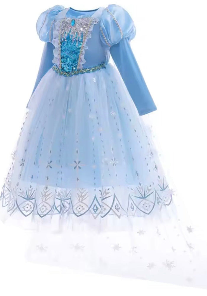 Snow Sparkle Cinderella Princess Long Sleeve Dress Costume - Fox Baby & Co