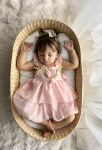 Spring Tulip Puff Frill Dress - Pink