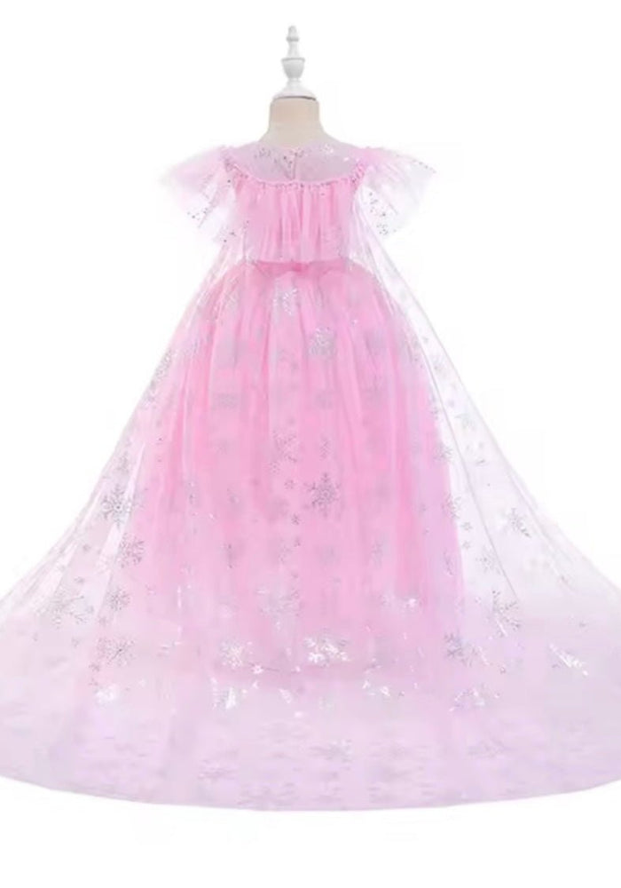 Pink Snowflake Princess Birthday Party Dress Costume with cape - Fox Baby & Co
