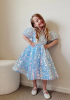 Load image into Gallery viewer, Kids girls Mermaid Luxe Sequins Tulle Dress - Blue (pre order)
