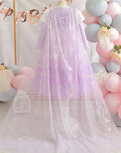 Enchanted Lavender Princess Birthday Long Sleeve Party Dress Costume