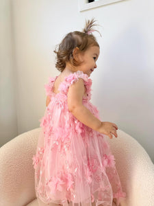 French Floral Fairy Tulle Dress - Musk Pink - Fox Baby & Co