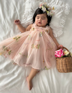 Arabella Garden Floral Tulle Birthday Dress - Pink - Fox Baby & Co