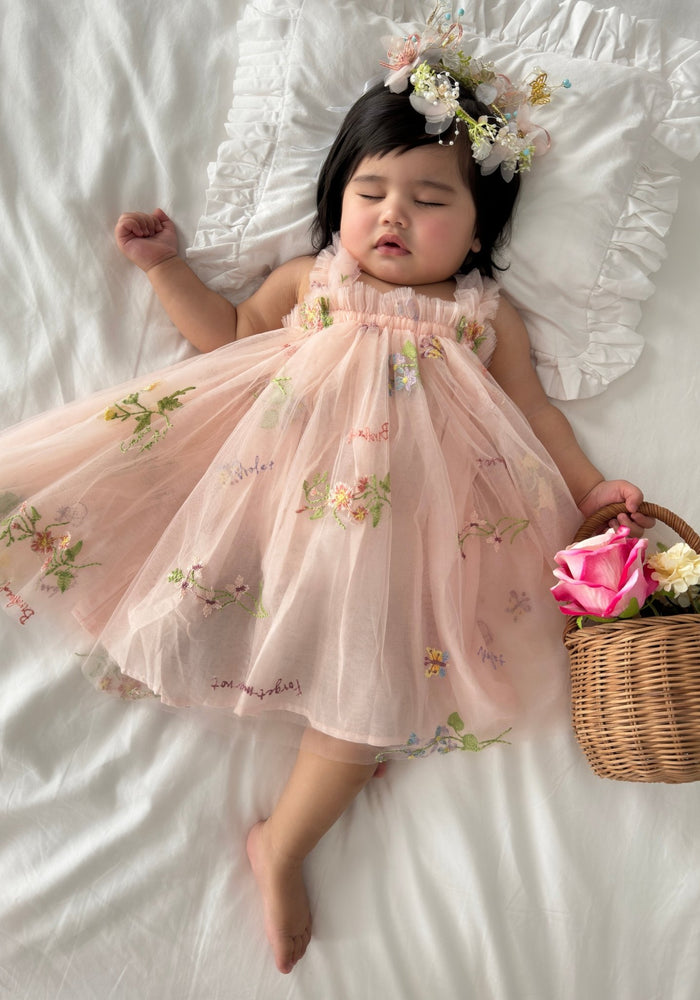 Arabella Garden Floral Tulle Birthday Dress - Pink - Fox Baby & Co