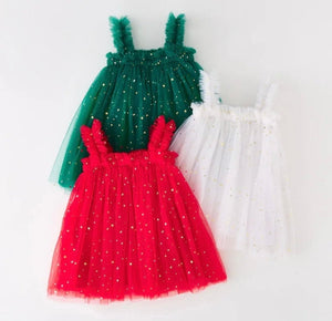 Little Girls Christmas Sparkle Tulle Dress (pre order) - Fox Baby & Co