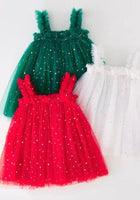 Load image into Gallery viewer, Little Girls Christmas Sparkle Tulle Dress (pre order) - Fox Baby &amp; Co
